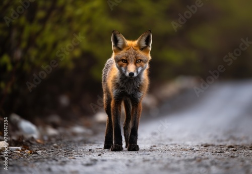 a fox standing on a road © Balaraw