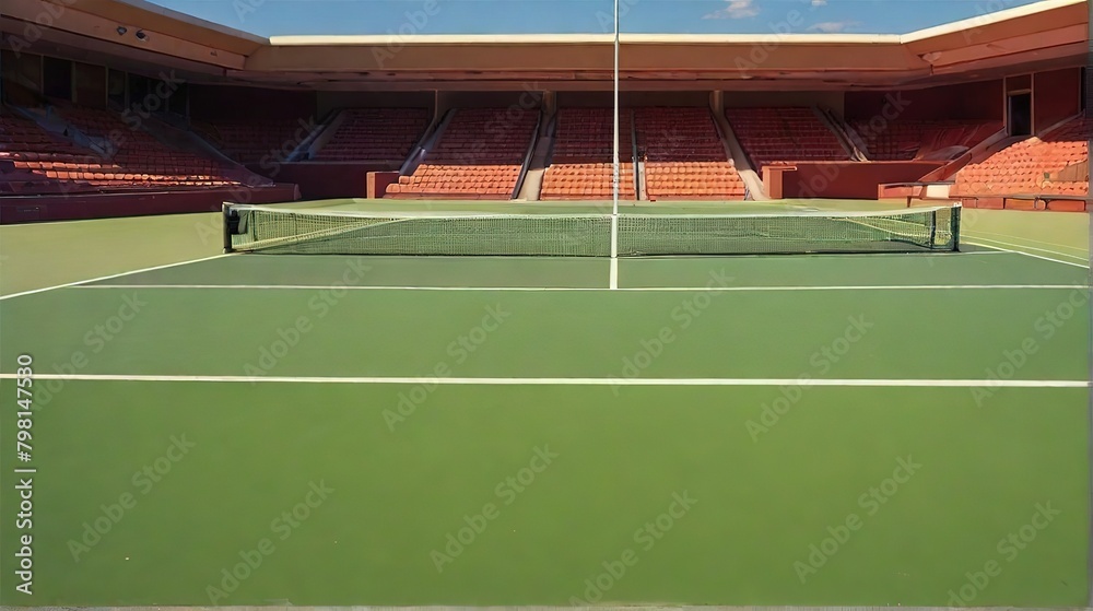 Fototapeta premium Outdoor tennis court, summer sports, Olympics, tennis court