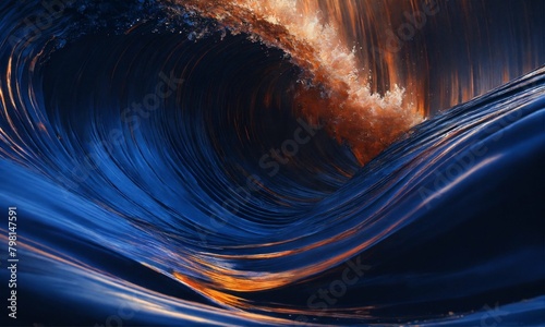 Majestic tidal wave of dark blue