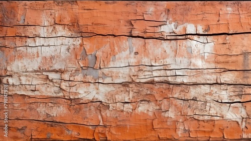 b'weathered red painted wooden surface with cracks and peeling paint'