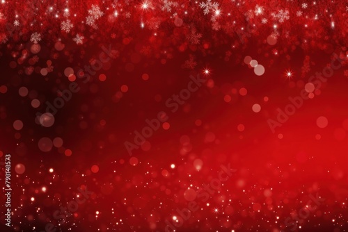 Christmas banner snowflake glitter red.