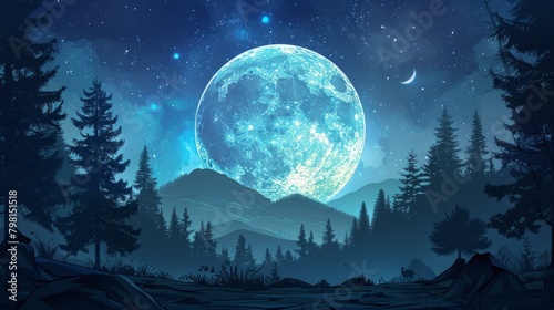 b'Blue Moon over the Mountains'