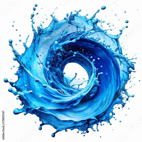 blue water swirl splash cut out