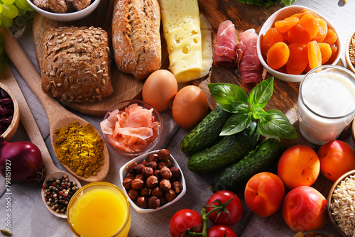 Assorted organic food products on the table