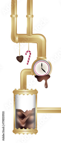 Chocolate factory elements of mechanisms and candies 9
