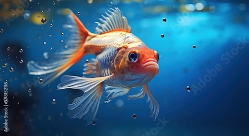a gold fish swimming in water © Balaraw