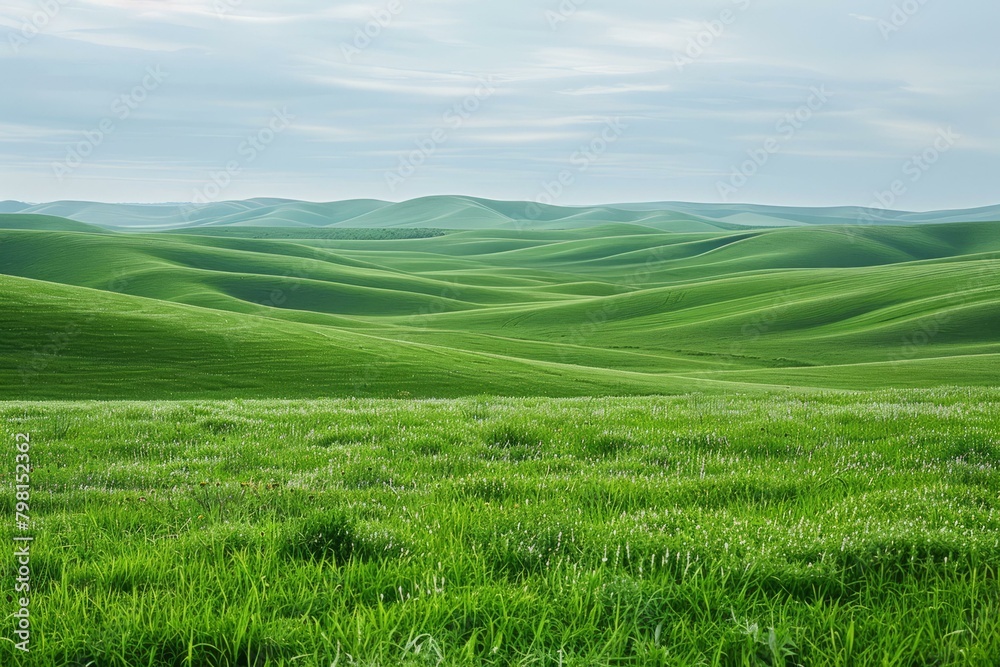 b'Green rolling hills under a blue sky' b'Green rolling hills under a blue sky'