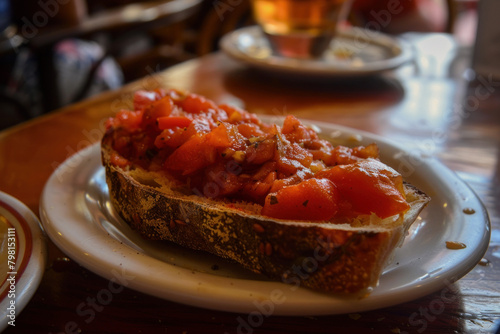 Savory Spanish Pan con Tomate, Culinary World Tour, Food and Street Food photo