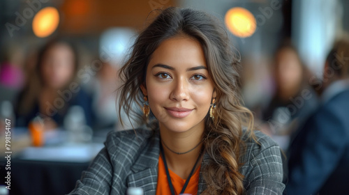Young woman seating at office
