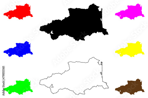 Pyrenees-Orientales Department (France, French Republic, Occitanie or Occitania region) map vector illustration, scribble sketch Pyrenees Orientales map photo
