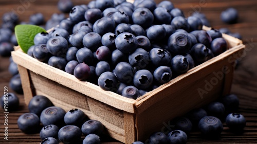 Wallpaper Mural a wooden box full of blueberries Torontodigital.ca