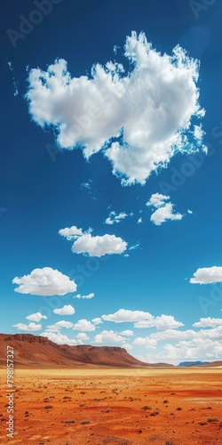 b'Blue sky and clouds over the desert' photo