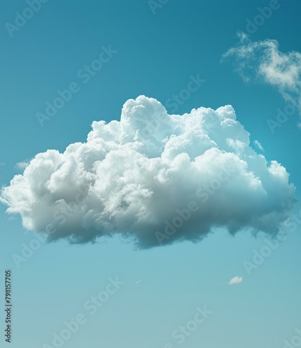 b'Single beautiful white cloud floating in the blue sky'