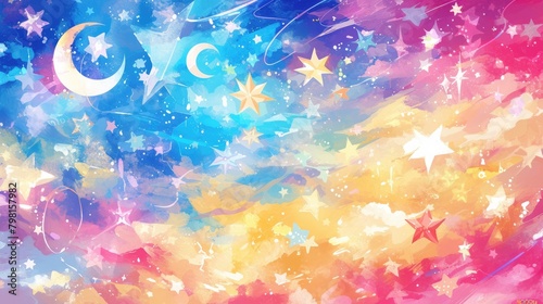 Immerse yourself in a whimsical world where unicorn patterns fairy backgrounds mermaid rainbows and holographic magic stars twinkle against a backdrop of a rainbow fantasy universe