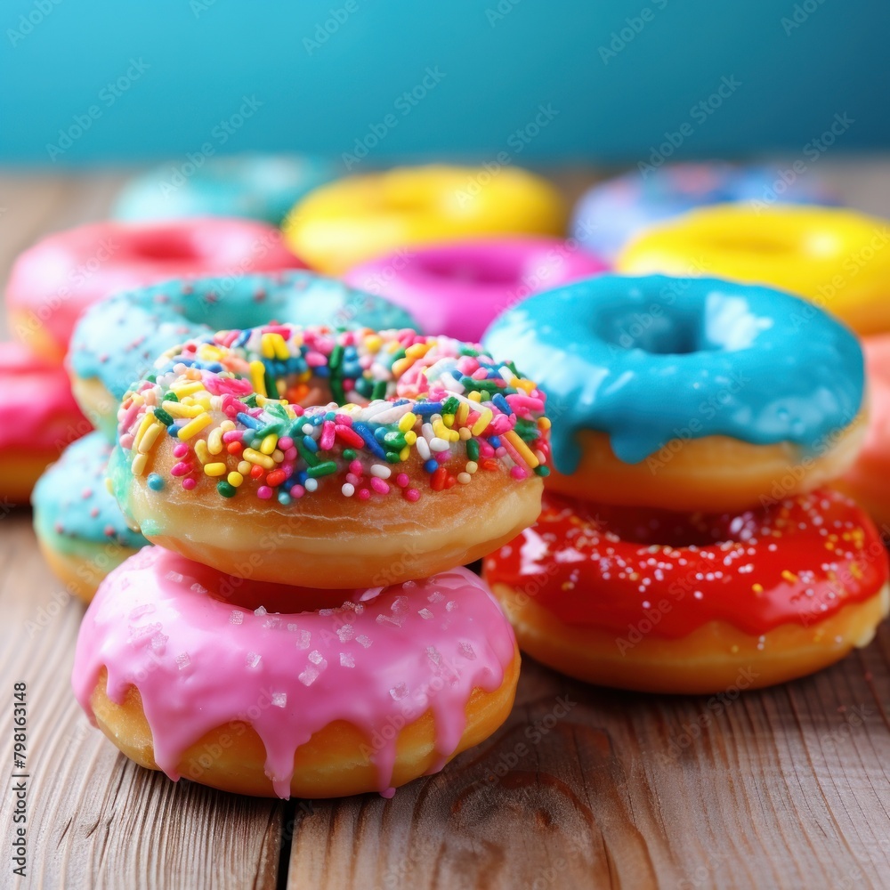 a stack of colorful donuts a stack of colorful donuts