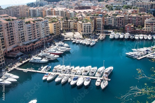 Harbour Town, City with Skyscrapers, Touristic Downtown with Yachts, Ocean view fro the city 