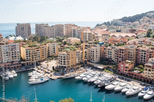 Harbour Town, City with Skyscrapers, Touristic Downtown with Yachts, Ocean view fro the city 