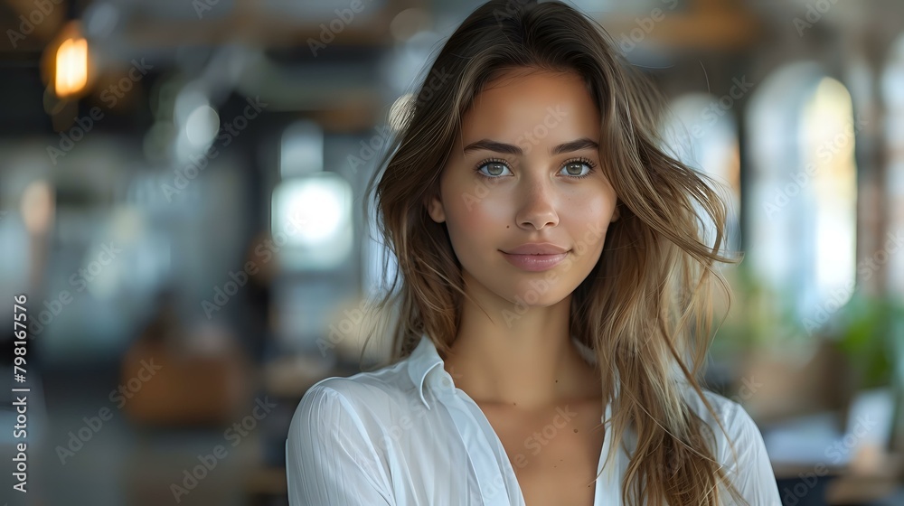 Confident and Elegant Businesswoman in Modern Workplace Confident and Elegant Businesswoman in Modern Workplace