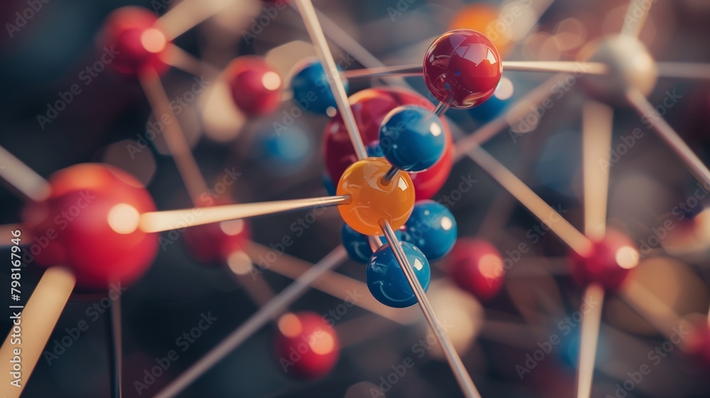 Atomic structure model with electrons orbiting nucleus Stock Photo ...