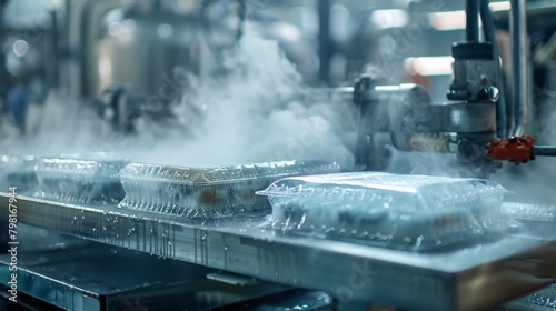 A machine is making food in a factory