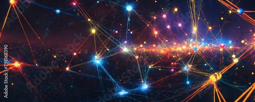 illustration of a network of interconnected lights photo