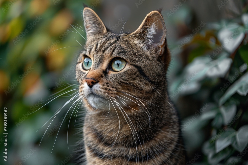 Close Up of Cat Near Bush