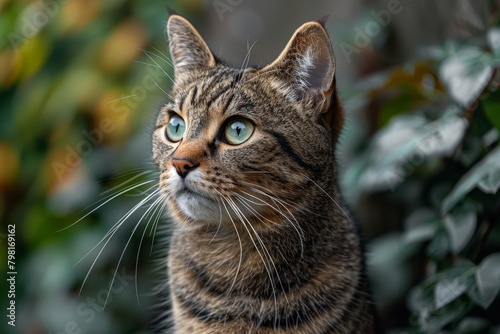 Close Up of Cat Near Bush