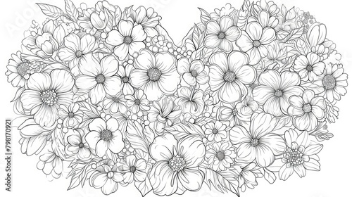 A vibrant black and white floral design featuring the name Amanda surrounded by a heart shaped frame perfect for coloring in a creative book This intricate 2d illustration is ideal for unle photo