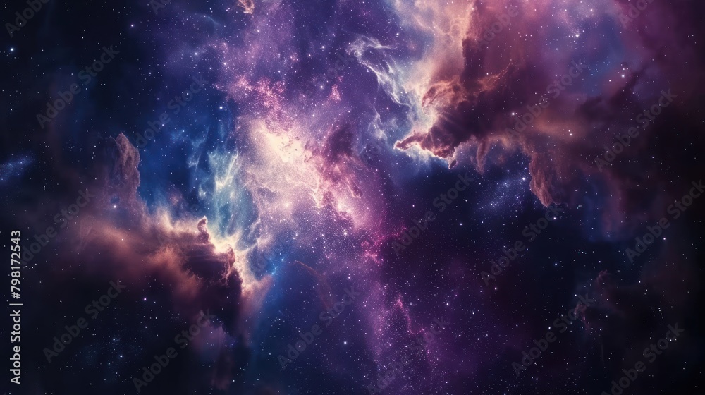 Nebula and galaxies in space. Abstract cosmos background.