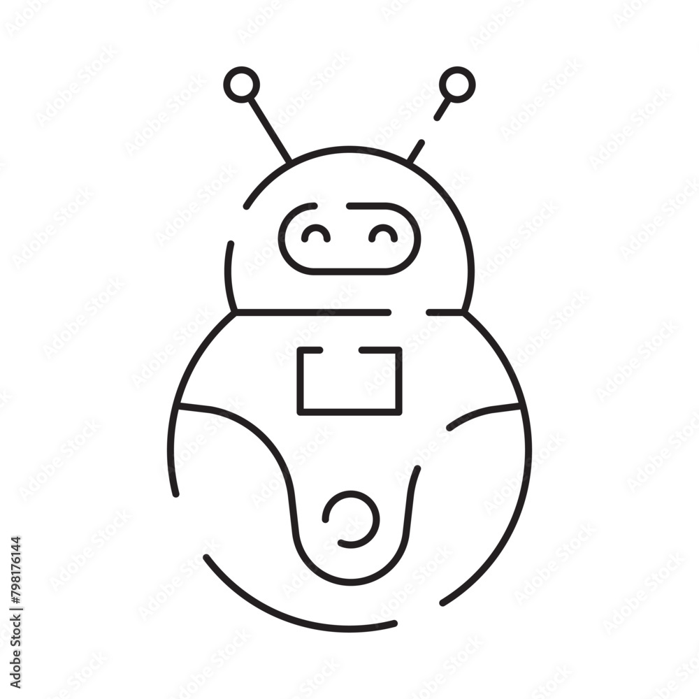 Chatbot line icon. Humanoid robot. Personal voice assistance. Smart speaker artificial intelligence. Technology sign Chatbot line icon. Humanoid robot. Personal voice assistance. Smart speaker artificial intelligence. Technology sign