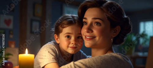 A mother and her child. Portrait. Mother's Day Concept. You can write your own message on the image. High Quality image. You can change the resulation as you like.