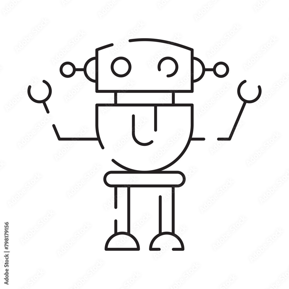 Chatbot line icon. Humanoid robot. Personal voice assistance. Smart speaker artificial intelligence. Technology sign