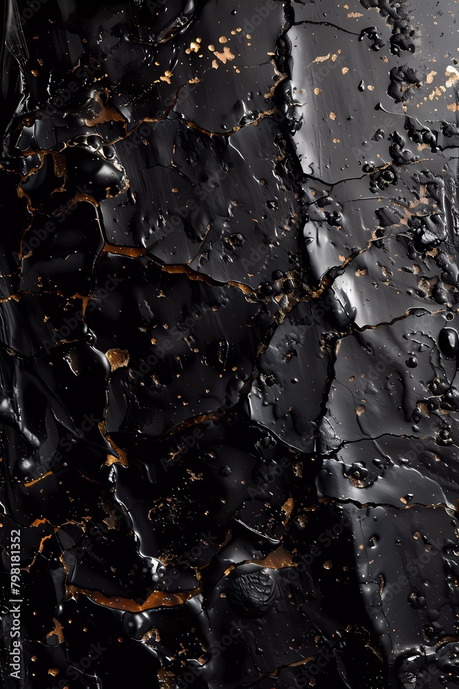 Obraz premium macro, Black oil paint as background