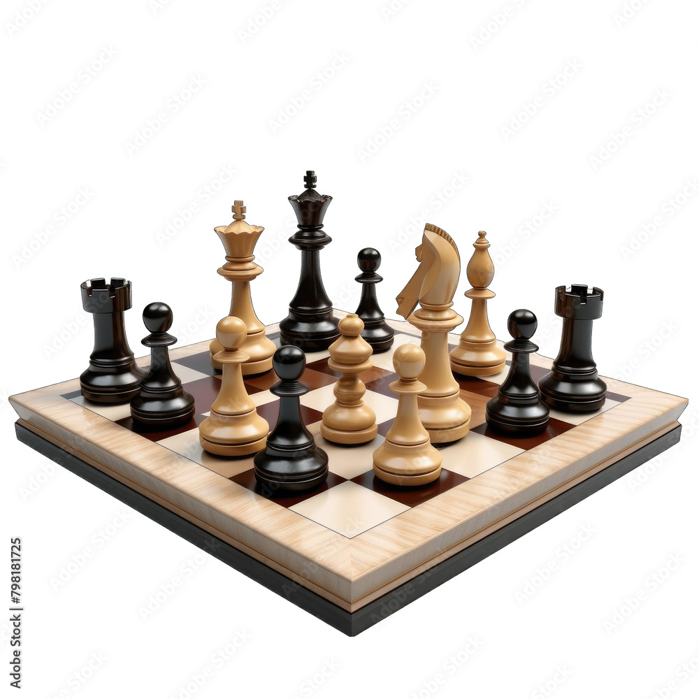 3D Chess Board on white background 3D Chess Board on white background