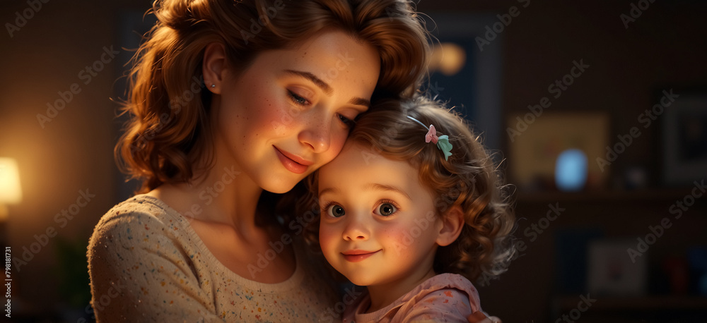 A mother and her child. Portrait. Mother's Day Concept. You can write your own message on the image. High Quality image. You can change the resulation as you like.