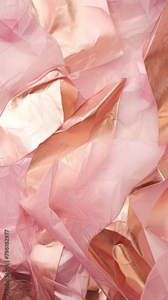 Rose gold foil abstract paper petal. Rose gold foil abstract paper petal.