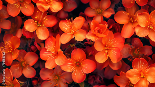 A background painted with vivid tangerine blooms