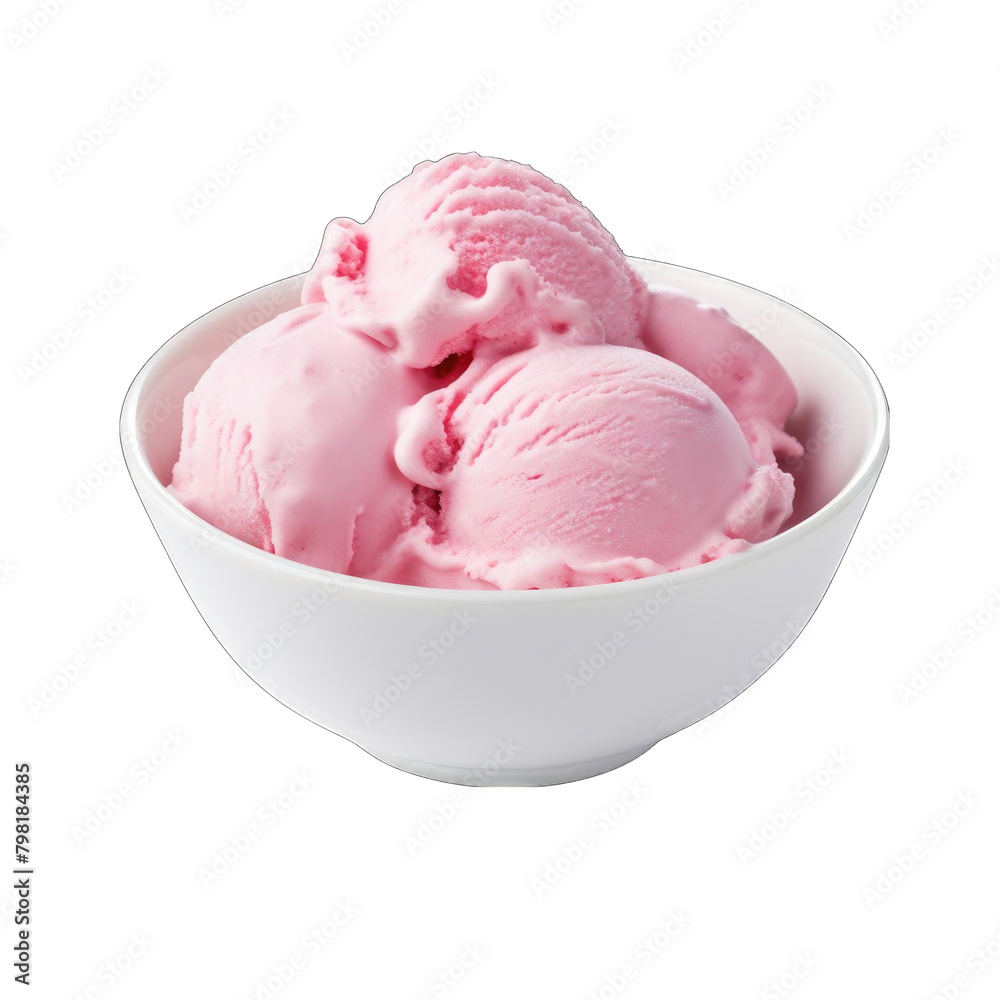 Create A High Quality pink ice cream scoop in a cup
