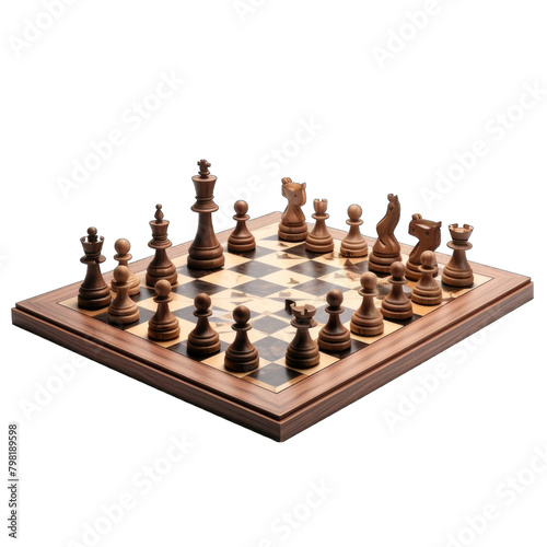 3D Chess Board on white background
