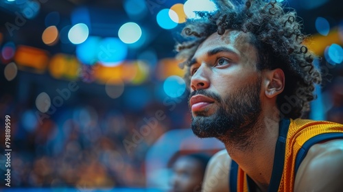 Close Up of a Basketball Player With a Beard. Generative AI photo