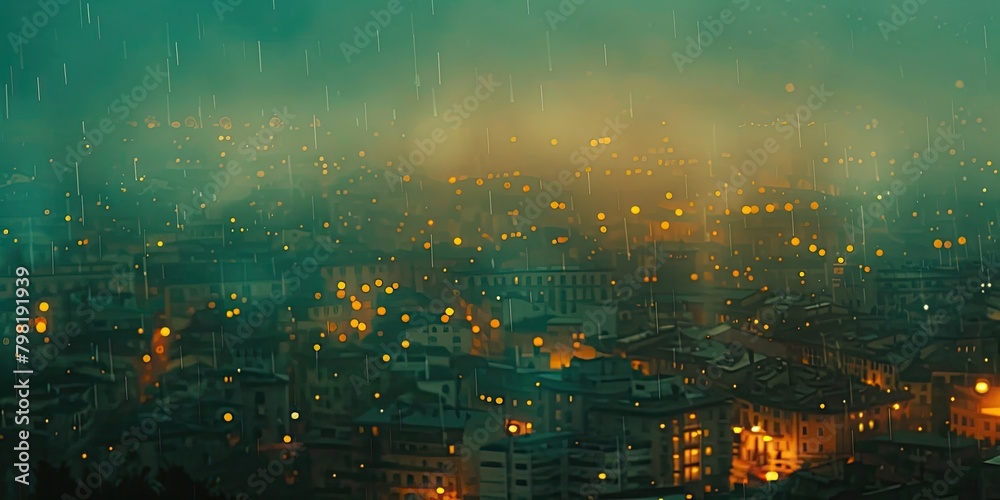 A blurry image of raindrops on a window