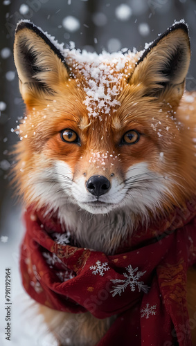 red fox in the snow
