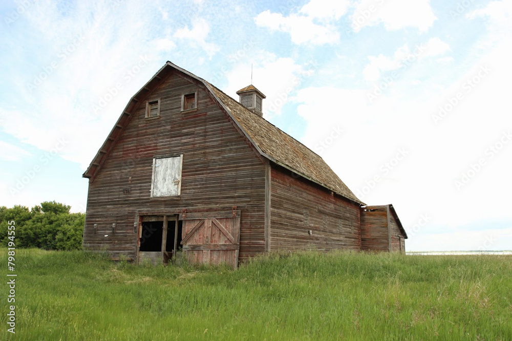 old barn in the field