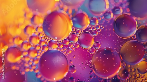3D render of a bunch of glossy spheres of various sizes and colors floating in a colorful abstract background.