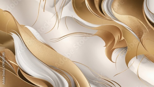 abstract background featuring shimmering gold tones accentuated by delicate white brush strokes
