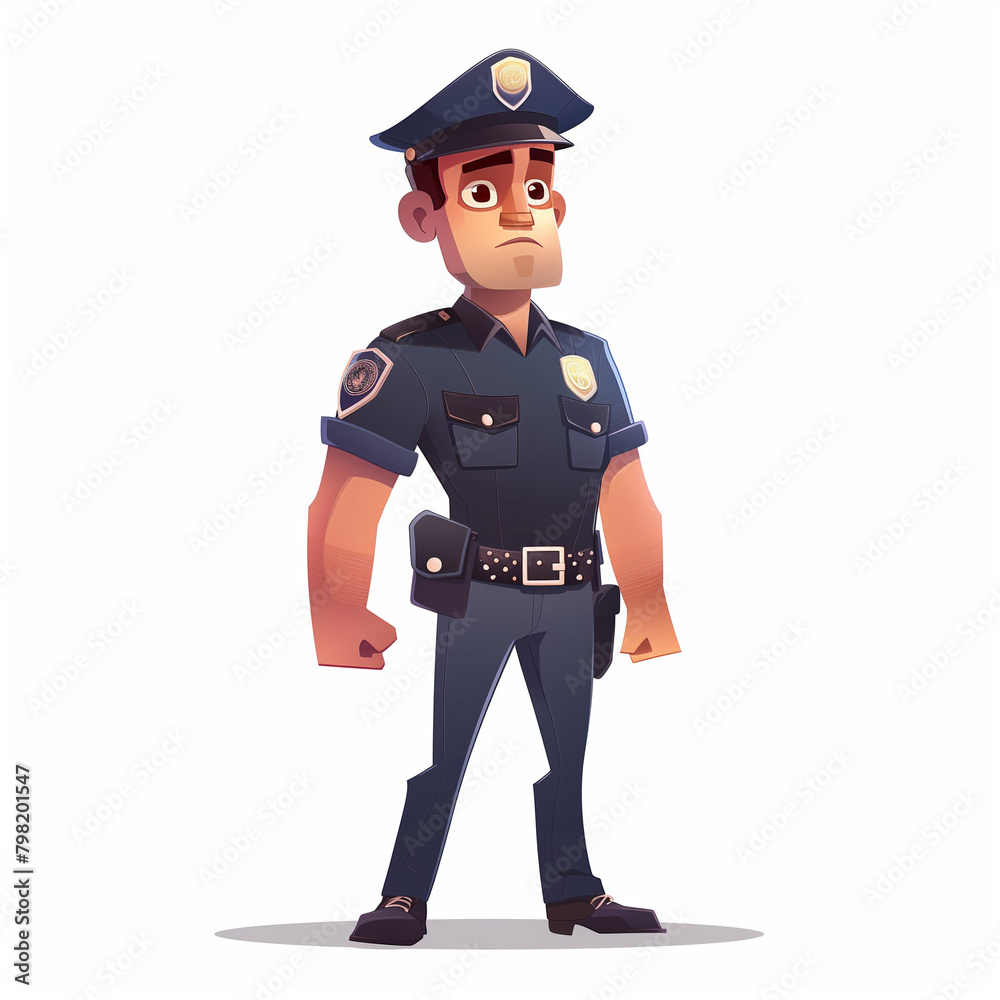 Police officer dressed in uniform. Policeman isolated on white background Police officer dressed in uniform. Policeman isolated on white background