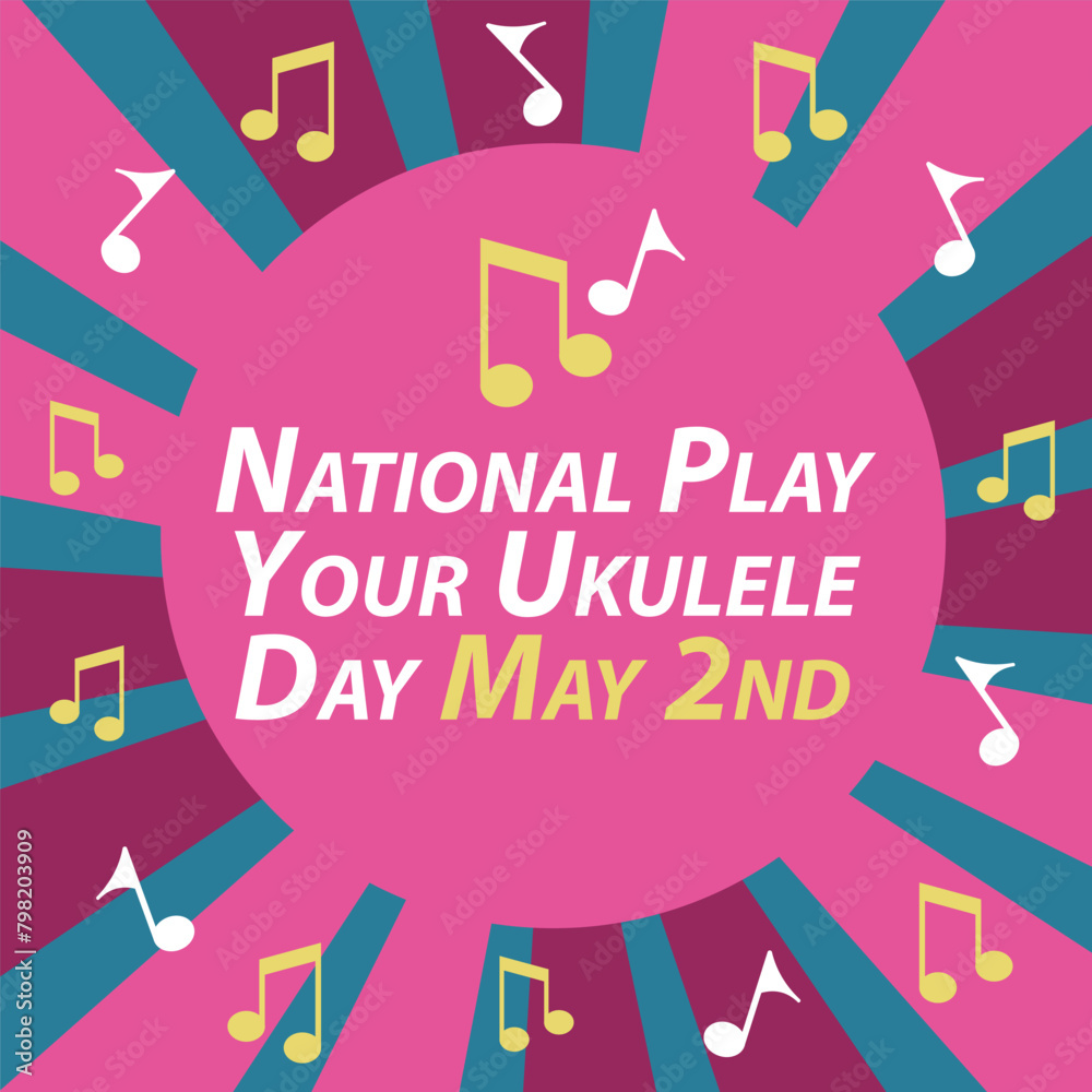 National Play Your Ukulele Day vector banner design National Play Your Ukulele Day vector banner design