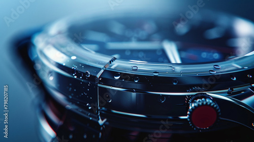 Smartwatch Screen Film A macro photograph highlighting the precision installation of a thin and transparent smartwatch screen film, providing an invisible shield against scratches and daily wear 