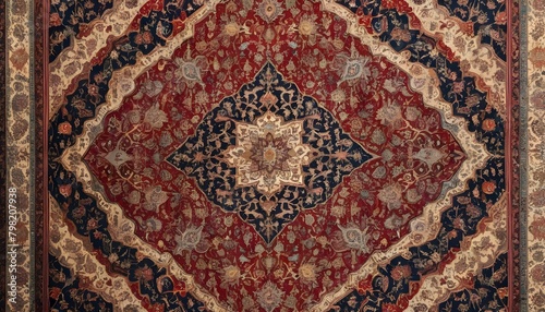 A Close Up Of An Intricate Persian Carpet With It