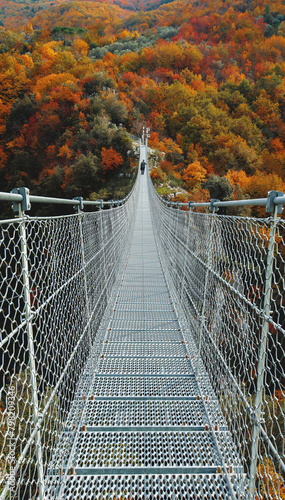 bridge in autumn laviano, salerno, italy